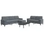3-piece dark gray velvet sofa set with cushions by , Sofas - Ref: Foro24-3278502, Price: 560,31 €, Discount: %