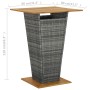 Mesa alta ratán sintético y madera de acacia gris 80x80x110 cm de vidaXL, Mesas de jardín - Ref: Foro24-313466, Precio: 233,3...