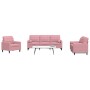 Juego de sofás con cojines 3 piezas terciopelo rosa de , Sofás - Ref: Foro24-3278374, Precio: 770,04 €, Descuento: %