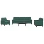 Juego de sofás con cojines 3 piezas terciopelo verde oscuro de , Sofás - Ref: Foro24-3278453, Precio: 763,18 €, Descuento: %