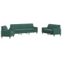 Juego de sofás con cojines 3 piezas terciopelo verde oscuro de , Sofás - Ref: Foro24-3278453, Precio: 776,69 €, Descuento: %