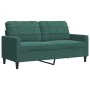 Juego de sofás con cojines 3 piezas terciopelo verde oscuro de , Sofás - Ref: Foro24-3278453, Precio: 763,18 €, Descuento: %