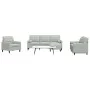Juego de sofás con cojines 4 piezas terciopelo gris claro de , Sofás - Ref: Foro24-3278381, Precio: 660,96 €, Descuento: %