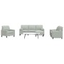 Juego de sofás con cojines 4 piezas terciopelo gris claro de , Sofás - Ref: Foro24-3278381, Precio: 648,58 €, Descuento: %