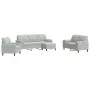 Juego de sofás con cojines 4 piezas terciopelo gris claro de , Sofás - Ref: Foro24-3278381, Precio: 660,96 €, Descuento: %