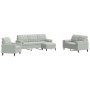 Juego de sofás con cojines 4 piezas terciopelo gris claro de , Sofás - Ref: Foro24-3278381, Precio: 648,58 €, Descuento: %