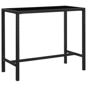 Mesa alta de jardín ratán sintético y vidrio negro 130x60x110cm de vidaXL, Mesas de jardín - Ref: Foro24-313461, Precio: 151,...