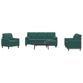 Juego de sofás con cojines 4 piezas terciopelo verde oscuro de , Sofás - Ref: Foro24-3278383, Precio: 813,87 €, Descuento: %