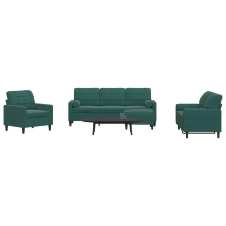 Sofagarnitur mit 4 Teilen, dunkelgrünes Samt und Kissen. von , Sofas - Ref: Foro24-3278383, Preis: 798,67 €, Rabatt: %