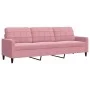 Juego de sofás con cojines 4 piezas terciopelo rosa de , Sofás - Ref: Foro24-3278464, Precio: 817,66 €, Descuento: %