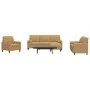 Sofagarnitur mit 4-teiligen braunen Samtkissen von , Sofas - Ref: Foro24-3278388, Preis: 756,00 €, Rabatt: %
