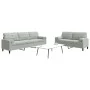 Set of sofas with 2 light gray velvet cushions by , Sofas - Ref: Foro24-3278491, Price: 502,09 €, Discount: %