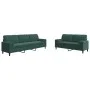 Juego de sofás con cojines 2 piezas terciopelo verde oscuro de , Sofás - Ref: Foro24-3278493, Precio: 603,09 €, Descuento: %