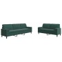 Juego de sofás con cojines 2 piezas terciopelo verde oscuro de , Sofás - Ref: Foro24-3278493, Precio: 613,66 €, Descuento: %