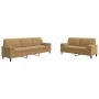 2-piece brown velvet sofa set with cushions by , Sofas - Ref: Foro24-3278498, Price: 539,13 €, Discount: %
