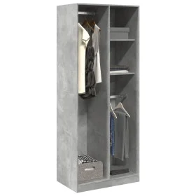 Armario de madera de ingeniería gris hormigón 80x50x200 cm de , Armarios roperos - Ref: Foro24-3307759, Precio: 152,07 €, Des...