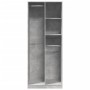 Armario de madera de ingeniería gris hormigón 80x50x200 cm de , Armarios roperos - Ref: Foro24-3307759, Precio: 154,25 €, Des...