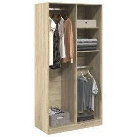 Armario madera contrachapada color roble Sonoma 100x50x200 cm de , Armarios roperos - Ref: Foro24-3307767, Precio: 176,44 €, ...