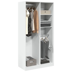 Armario de madera contrachapada blanco 100x50x200 cm de , Armarios roperos - Ref: Foro24-3307765, Precio: 172,38 €, Descuento: %
