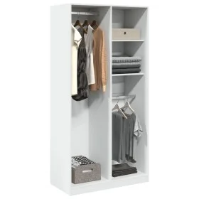 Armario de madera contrachapada blanco 100x50x200 cm de , Armarios roperos - Ref: Foro24-3307765, Precio: 170,42 €, Descuento: %