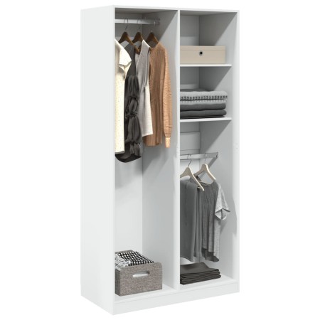 Armario de madera contrachapada blanco 100x50x200 cm de , Armarios roperos - Ref: Foro24-3307765, Precio: 172,38 €, Descuento: %