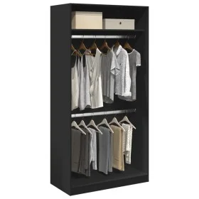 Armario de madera contrachapada negro 100x50x200 cm de , Armarios roperos - Ref: Foro24-3307802, Precio: 194,70 €, Descuento: %