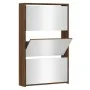 Mueble zapatero y espejo 3 niveles roble marrón 63x17x102,5 cm de , Zapateros y organizadores de calzado - Ref: Foro24-342640...