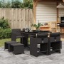 Set de comedor de jardín 9 pzas y cojines ratán sintético negro de , Conjuntos de jardín - Ref: Foro24-3211135, Precio: 357,4...