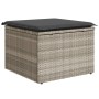 Taburete jardín con cojín ratán sintético gris claro 55x55x37cm de , Otomanas de exterior - Ref: Foro24-366181, Precio: 63,11...