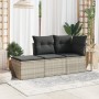 Taburete jardín con cojín ratán sintético gris claro 55x55x37cm de , Otomanas de exterior - Ref: Foro24-366181, Precio: 63,11...