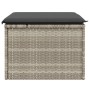 Taburete jardín con cojín ratán sintético gris claro 55x55x37cm de , Otomanas de exterior - Ref: Foro24-366181, Precio: 63,11...