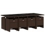 Set muebles de jardín 13 pzas y cojines ratán sintético marrón de , Conjuntos de jardín - Ref: Foro24-3210621, Precio: 769,54...