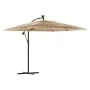 Sombrilla de jardín con LEDs poste acero marrón 246x246x230 cm de , Sombrillas - Ref: Foro24-4005086, Precio: 191,36 €, Descu...