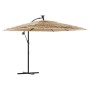 Sombrilla de jardín con LEDs poste acero marrón 246x246x230 cm de , Sombrillas - Ref: Foro24-4005086, Precio: 214,81 €, Descu...