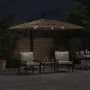 Sombrilla de jardín con LEDs poste acero marrón 246x246x230 cm de , Sombrillas - Ref: Foro24-4005086, Precio: 191,36 €, Descu...