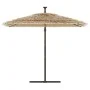 Sombrilla de jardín con LEDs poste acero marrón 246x246x230 cm de , Sombrillas - Ref: Foro24-4005086, Precio: 191,36 €, Descu...
