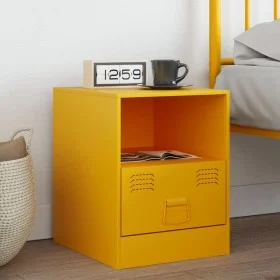 Nachttisch aus gelbem Senf-Stahl, 34,5x39x44 cm. von , Nachttische - Ref: Foro24-841757, Preis: 48,28 €, Rabatt: %