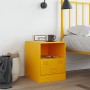 Mesita de noche acero amarillo mostaza 34,5x39x44 cm de , Mesitas de noche - Ref: Foro24-841757, Precio: 49,42 €, Descuento: %
