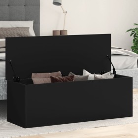 Caja de almacenaje madera de ingeniería negro 102x35x35 cm de , Baúles de almacenamiento - Ref: Foro24-840689, Precio: 85,08 ...