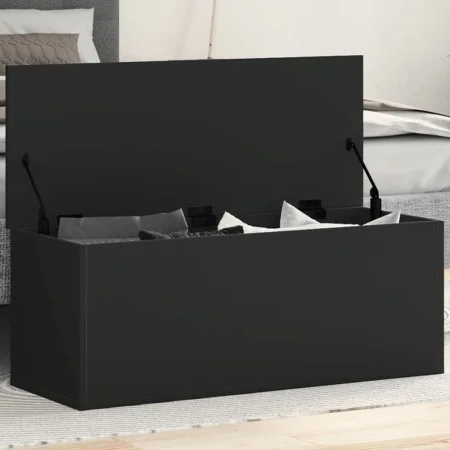 Caja de almacenaje madera de ingeniería negro 90x35x35 cm de , Baúles de almacenamiento - Ref: Foro24-840682, Precio: 71,18 €...