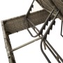 Tumbona doble con techo y cortinas ratán sintético gris de , Tumbonas - Ref: Foro24-368074, Precio: 303,75 €, Descuento: %