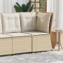 Sillón de esquina de jardín con cojines ratán sintético beige de , Sofás de exterior - Ref: Foro24-368986, Precio: 98,86 €, D...
