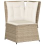Sillón de esquina de jardín con cojines ratán sintético beige de , Sofás de exterior - Ref: Foro24-368986, Precio: 98,86 €, D...