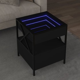 Mesita de noche con Infinity LED negra 40x40x51 cm de , Mesas de centro - Ref: Foro24-847717, Precio: 80,92 €, Descuento: %