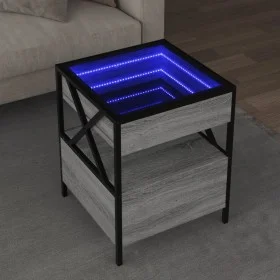 Mesa de centro con Infinity LED gris Sonoma 40x40x51 cm by , Coffee table - Ref: Foro24-847720, Price: 89,12 €, Discount: %