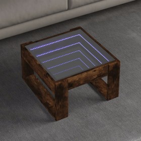 Mesa de centro con Infinity LED roble ahumado 50x53x30 cm de , Mesas de centro - Ref: Foro24-847627, Precio: 75,63 €, Descuen...