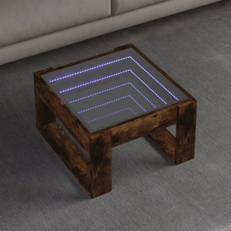 Mesa de centro con Infinity LED roble ahumado 50x53x30 cm de , Mesas de centro - Ref: Foro24-847627, Precio: 75,63 €, Descuen...
