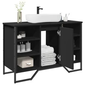 Armario de lavabo de baño madera ingeniería negro 91x35x60 cm de , Muebles de baño - Ref: Foro24-848664, Precio: 106,06 €, De...
