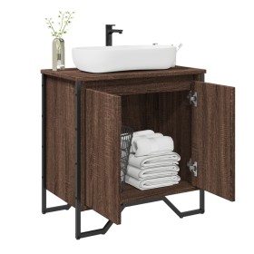 Armario lavabo baño madera ingeniería marrón roble 60x35x60 cm de , Muebles de baño - Ref: Foro24-848658, Precio: 56,94 €, De...
