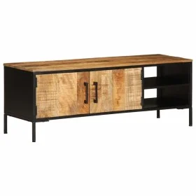 Mueble de TV madera maciza de mango rugosa 110x35x40 cm by , CD and DVD storage - Ref: Foro24-376044, Price: 206,64 €, Discou...